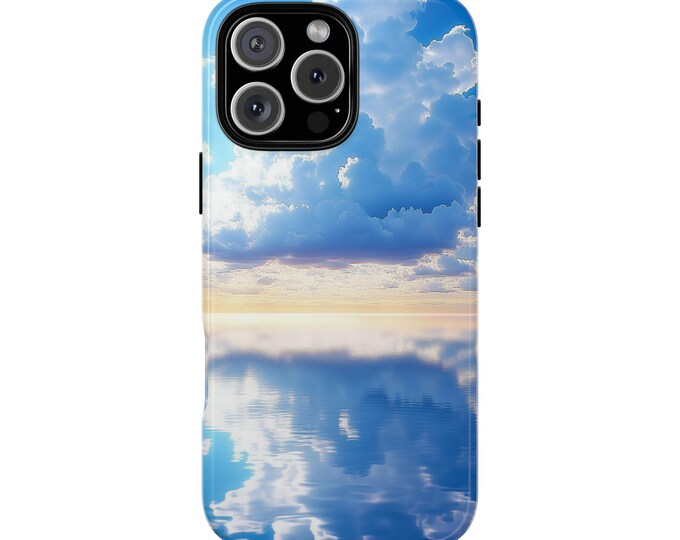 Calm Ocean Cloudscape Blue Sky Reflection Phone Case: iPhone, Galaxy, Pixel - Lifetime Warranty