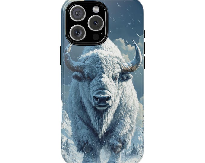 Bison Colossus Arctic Snow Buffalo Phone Case: iPhone, Galaxy, Pixel - MagSafe Compatible