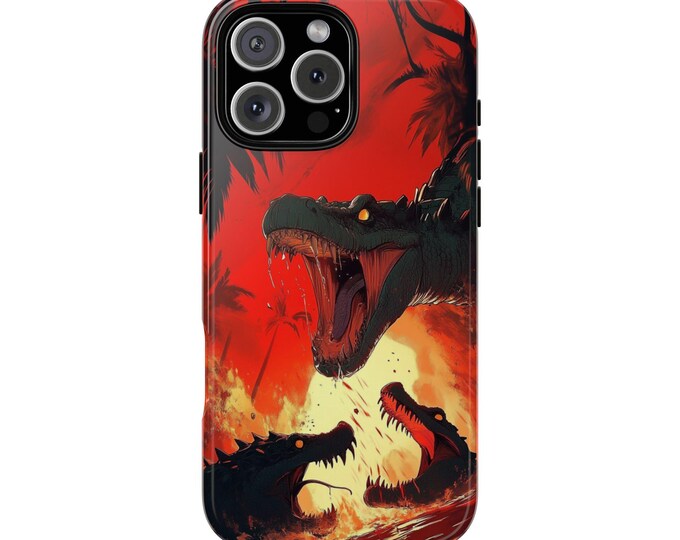 Giant Dinosaurs Fierce Illustration Crocodiles Phone Case: iPhone, Galaxy, Pixel - Lifetime Warranty