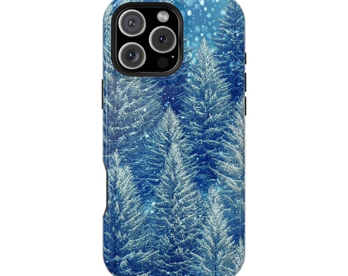 Snow Draped Winter Pine Tree Forest Phone Case for iPhone 16 15 14 13 12 | MagSafe Magnetic Charger | Samsung Galaxy | Pixel | Tough Cover