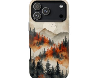 Autumn Wilderness Forest Tree Mountains Phone Case • Original Artwork • Heavy Duty Protection • Tech Gift • Lifetime Warranty