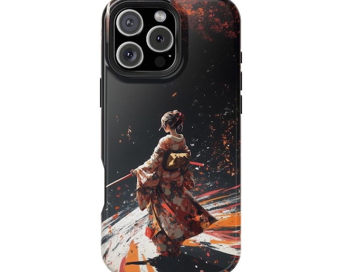 Geisha Girl Japanese Warrior Artwork Phone Case: iPhone, Galaxy, Pixel - Lifetime Warranty