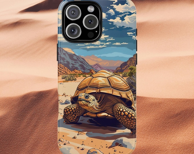 Tortoise Dry Desert Turtle Blue Sky Phone Case: iPhone, Galaxy, Pixel - Lifetime Warranty
