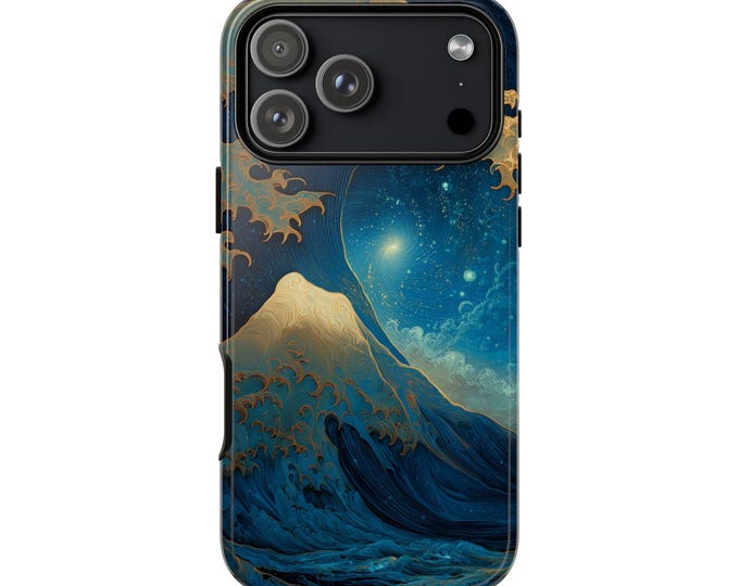 Great Wave Hokusai Fractal Blues Phone Case: iPhone, Galaxy, Pixel - Lifetime Warranty