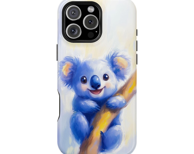 Blue Adorable Koala Bear Fluid Art Painting Phone Case: iPhone, Galaxy, Pixel - Lifetime Warranty