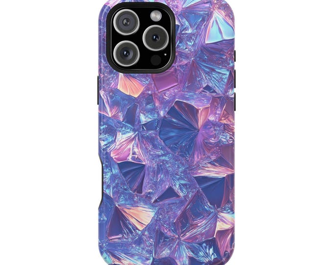 Radiant Iridescent Purple Pink Crystal Shards Phone Case: iPhone, Galaxy, Pixel - Lifetime Warranty