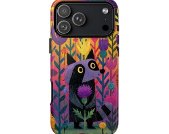 Raccoon Purple Thistle Bloom Flower | Phone Ink Case | Custom Made Cover | Lifetime Warranty