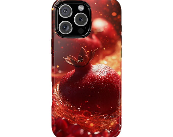 Pomegranate Fruit Red Splash Phone Case: iPhone, Galaxy, Pixel - Lifetime Warranty