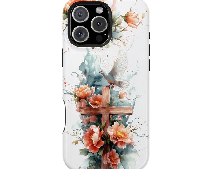 Peace Grace Cross Dove Faith Phone Case: iPhone, Galaxy, Pixel - Lifetime Warranty