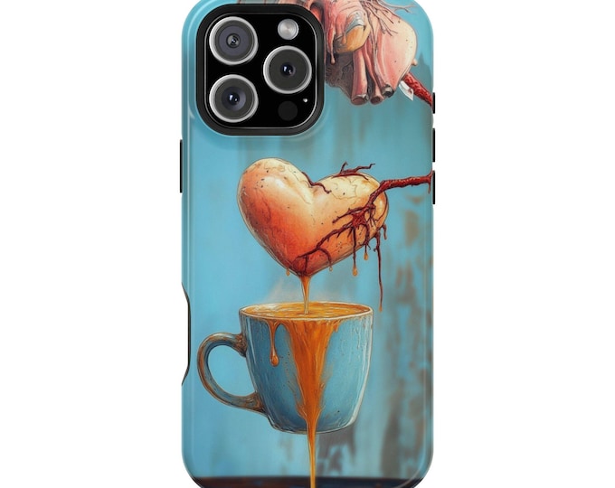 The Heart Loves Coffee Cup Phone Case: iPhone, Galaxy, Pixel - Lifetime Warranty