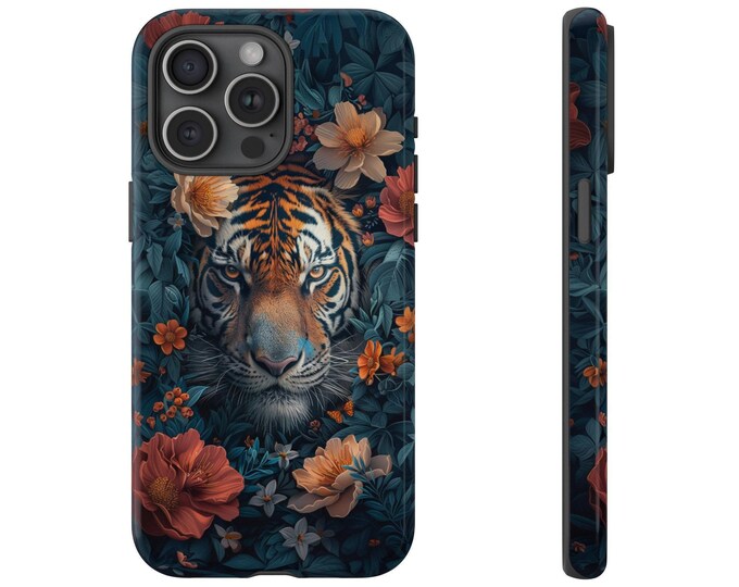 Bengal Tiger in Floral Jungle Flowers Phone Case for iPhone | Samsung Galaxy | Google Pixel