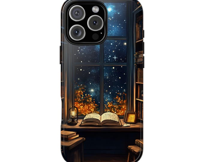 Reading Window Starry Night Book Read Phone Case: iPhone, Galaxy, Pixel - Lifetime Warranty