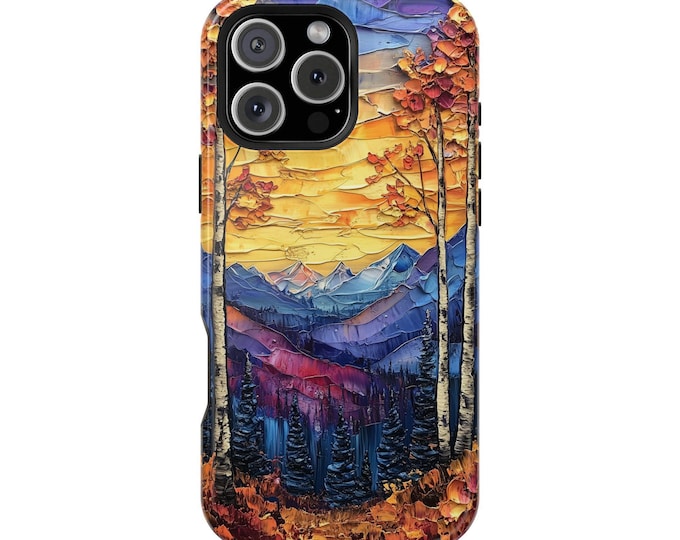 Wilderness Forest Mountains Pastel Paint Phone Case: iPhone, Galaxy, Pixel - Lifetime Warranty