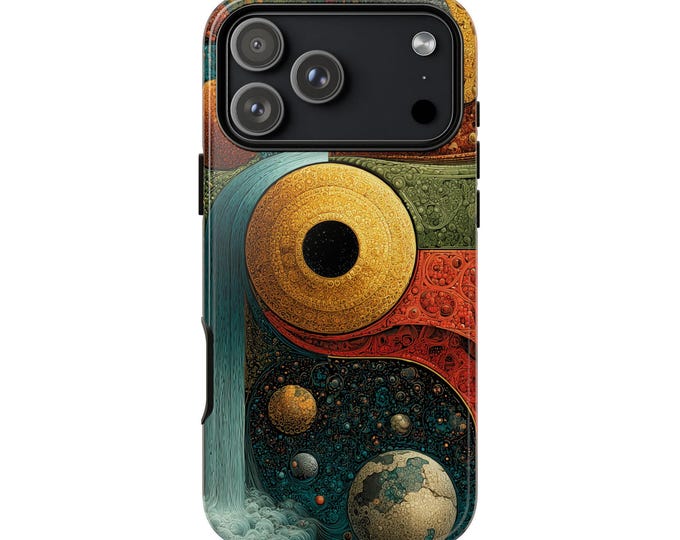 Planet Waterfall Surreal Chaos Art Phone Case: iPhone, Galaxy, Pixel - Lifetime Warranty