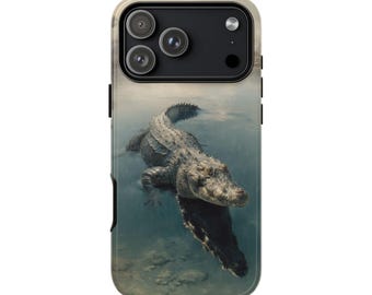 Crocodile Swamp River Phone Case • Original Artwork • Heavy Duty Protection • Tech Gift • Lifetime Warranty
