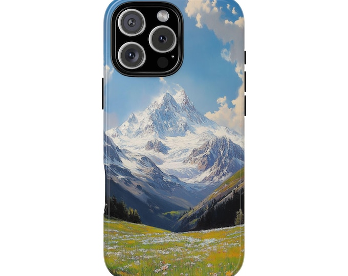 Snow Mountain Nature Valley Phone Case: iPhone, Galaxy, Pixel - Lifetime Warranty