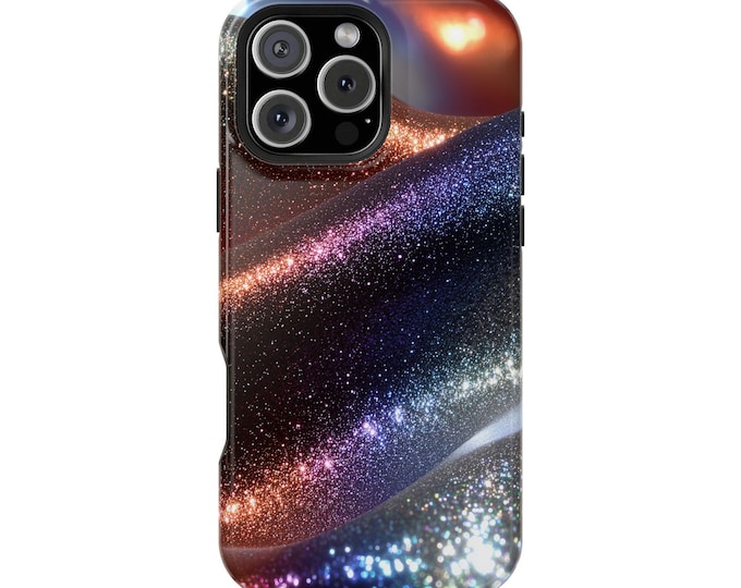 Glitter Gradient Pink Purple Neon Phone Case: iPhone, Galaxy, Pixel - Lifetime Warranty