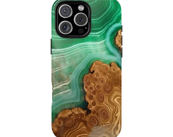 Green Mint Wood Resin Marble Print Phone Case: iPhone, Galaxy, Pixel - Lifetime Warranty