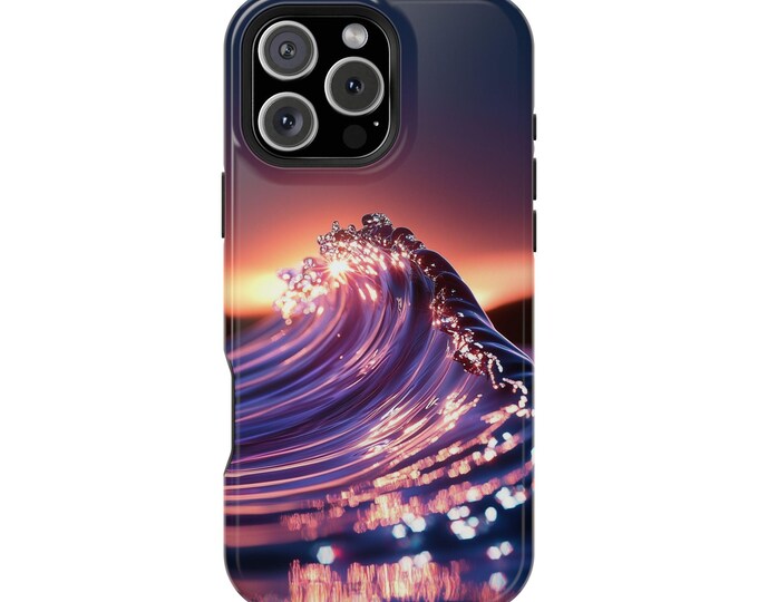 Glowing Ocean Wave Luminous Sea Sunset Phone Case: iPhone, Galaxy, Pixel - Lifetime Warranty