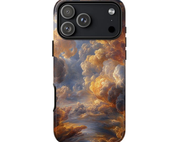 Fiery Storm Clouds Painting Phone Case: iPhone, Galaxy, Pixel - Lifetime Warranty