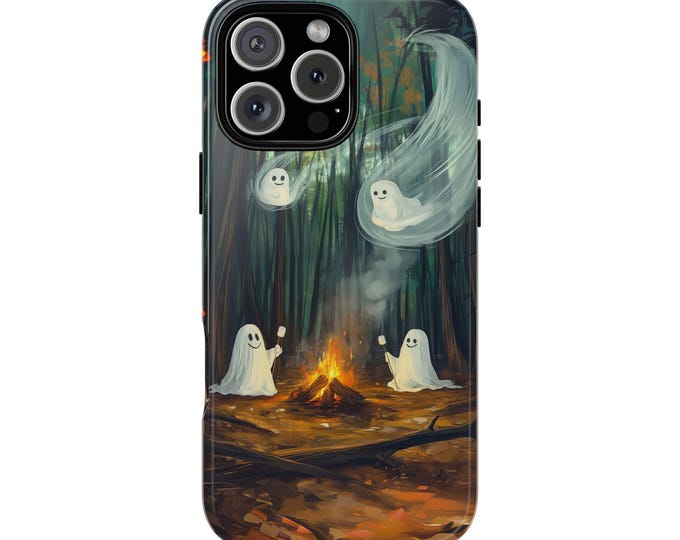 Ghosts Marshmallows Halloween Campfire Phone Case: iPhone, Samsung Galaxy, Pixel - Magsafe Compatible