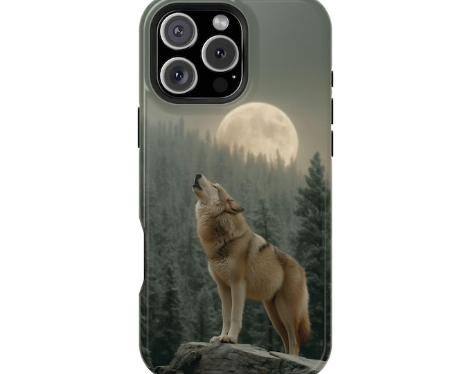 Howling Wolf Lunar Moon Forest Wilderness Phone Case: iPhone, Galaxy, Pixel - Lifetime Warranty