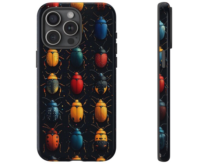 Colorful Beetles Insect Bugs Specimen Phone Case: iPhone, Galaxy, Pixel - Lifetime Warranty