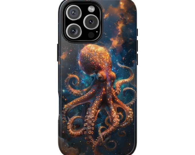 Octopus Cephalopod Orange Universe Phone Case: iPhone, Galaxy, Pixel - Lifetime Warranty