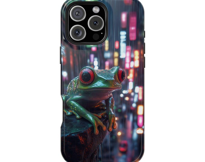 Neon Green Frog City Street Phone Case: iPhone, Galaxy, Pixel - Lifetime Warranty