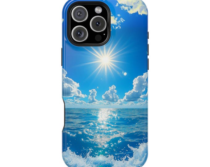 Sea Blue Ocean Sunny Sky Phone Case: iPhone, Galaxy, Pixel - Lifetime Warranty