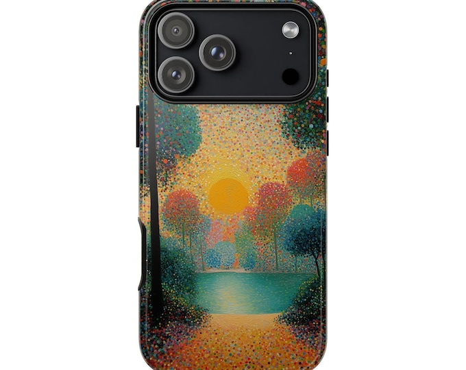 Sunday Afternoon Colorful Dot Forest Phone Case: iPhone, Galaxy, Pixel - Lifetime Warranty