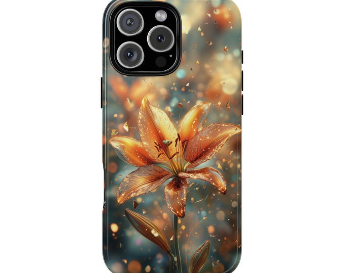 Radiant Tiger Lily Flower Cascade Phone Case: iPhone, Galaxy, Pixel - Lifetime Warranty