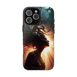 Epic Medusa Serpent Queen Snakes Glow Phone Case: Tough Cover for iPhone (MagSafe Compatible), Samsung Galaxy, Pixel