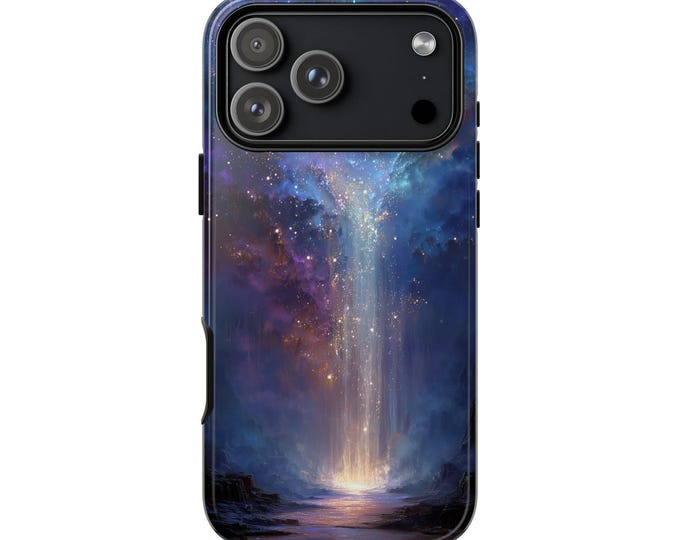 Starlit Cascade Dream Waterfall Phone Case: iPhone, Galaxy, Pixel - Lifetime Warranty