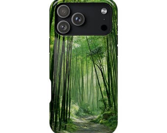 Green Bamboo Forest Path Jungle Phone Case • Original Artwork • Heavy Duty Protection • Tech Gift • Lifetime Warranty