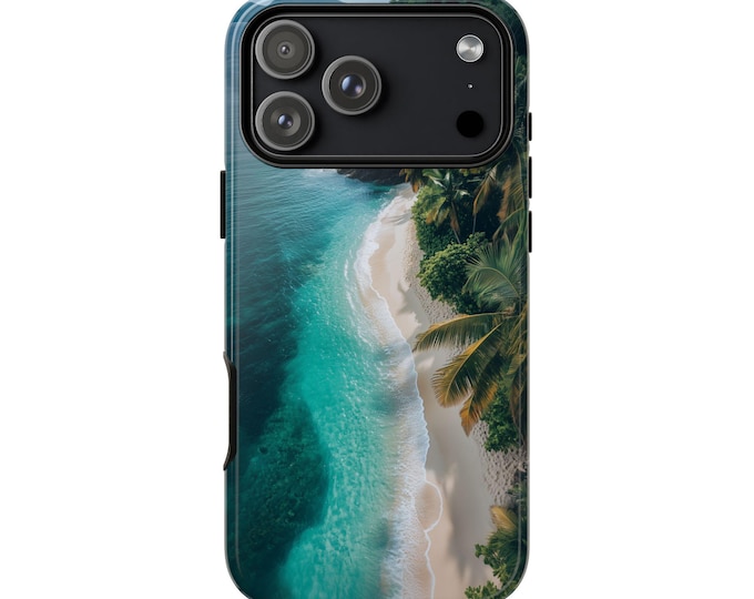 Ocean Beach Peaceful Waves Palm Trees Phone Case: iPhone, Galaxy, Pixel - Lifetime Warranty