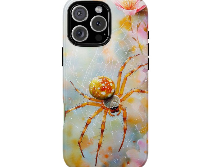 Orb Weaver Spider Web Garden Flower Phone Case: iPhone, Galaxy, Pixel - Lifetime Warranty