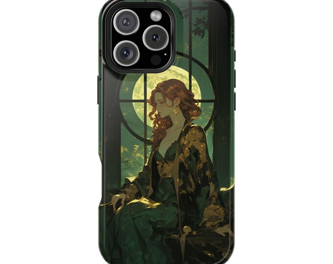 Art Nouveau Girl Auburn Hair Phone Case: iPhone, Galaxy, Pixel - Lifetime Warranty