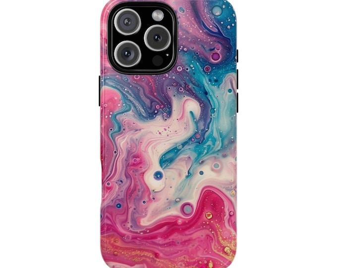Bubble Gum Pink Blue Liquid Phone Case: iPhone, Galaxy, Pixel - Lifetime Warranty