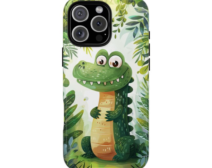 Cute Alligator Green Jungle Plants Crocodile Cartoon - Phone Case for iPhone | Samsung Galaxy | Pixel