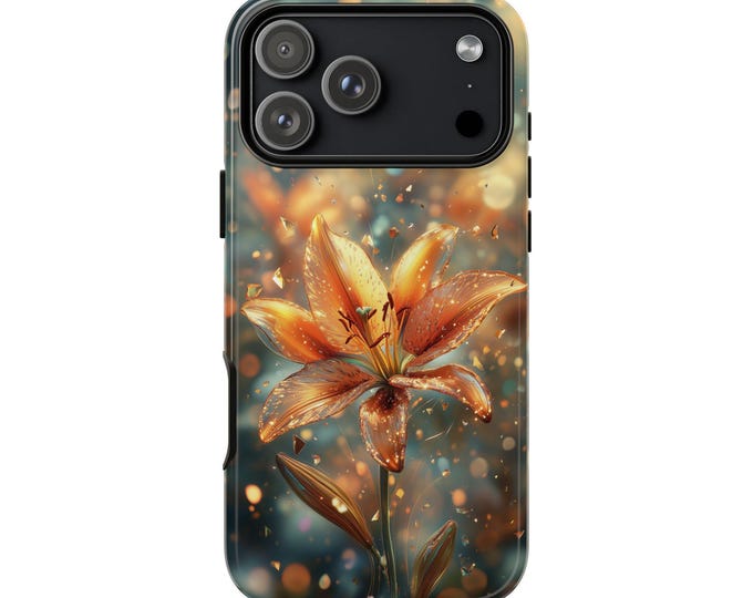 Radiant Tiger Lily Flower Cascade Phone Case: iPhone, Galaxy, Pixel - Lifetime Warranty