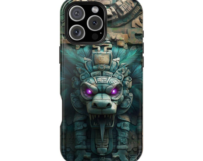 Aztec Serpent God Stone Maya Pattern Art Phone Case: iPhone, Samsung Galaxy, Pixel - Lifetime Warranty