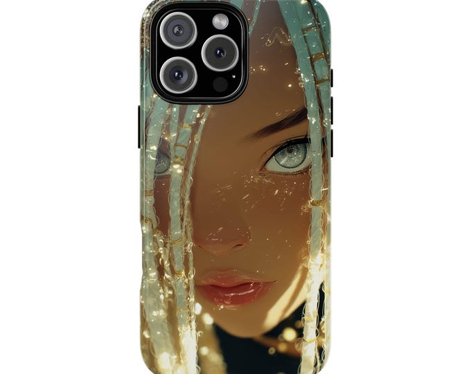 Beautiful Girl Silver Eyes White Hair Phone Case: iPhone, Galaxy, Pixel - MagSafe Compatible