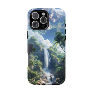 Towering Waterfall Rocky Mountain Nature Phone Case for iPhone | Samsung Galaxy | Google Pixel
