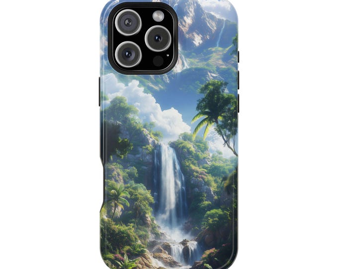 Towering Waterfall Rocky Mountain Nature Phone Case for iPhone | Samsung Galaxy | Google Pixel