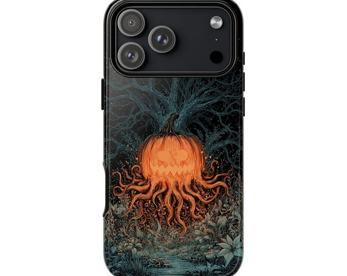 Jack O Lantern Tentacles Horror Phone Case: iPhone, Galaxy, Pixel - Lifetime Warranty