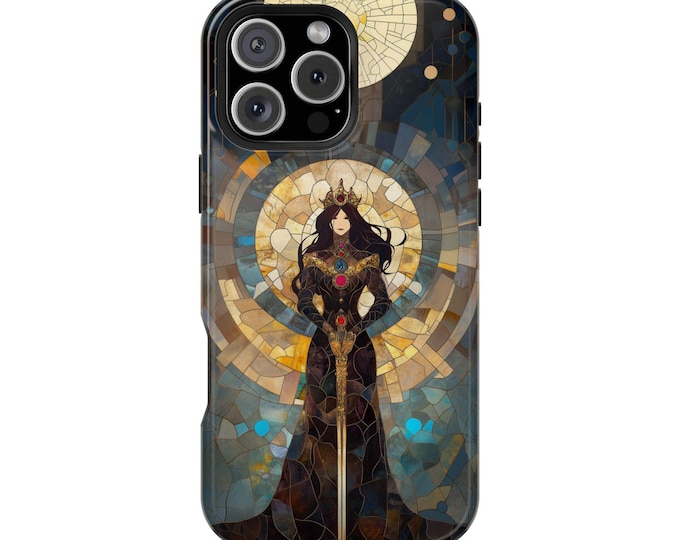 Regal Medieval Queen Stained Glass Phone Case: iPhone, Galaxy, Pixel - Lifetime Warranty