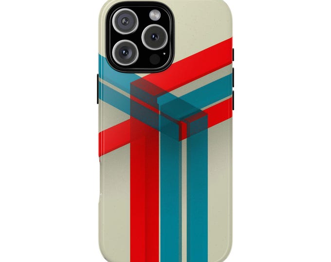Dynamic Red Blue Parallel Line Minimalist Phone Case: iPhone, Galaxy, Pixel - Lifetime Warranty
