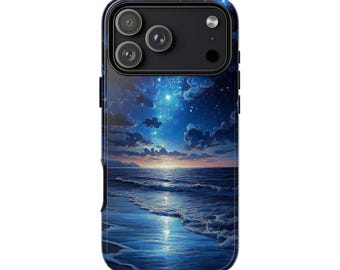 Blue Sea Mermaid Fish Scale Hard & Leather Flip Case iPhone 17 Pro