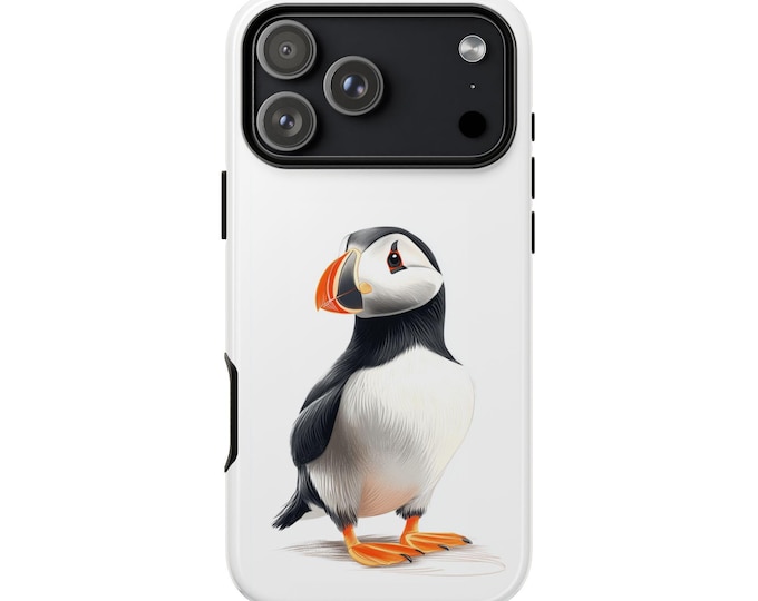 Puffin Bird Minimalist Illustration Phone Case: iPhone, Galaxy, Pixel - Lifetime Warranty